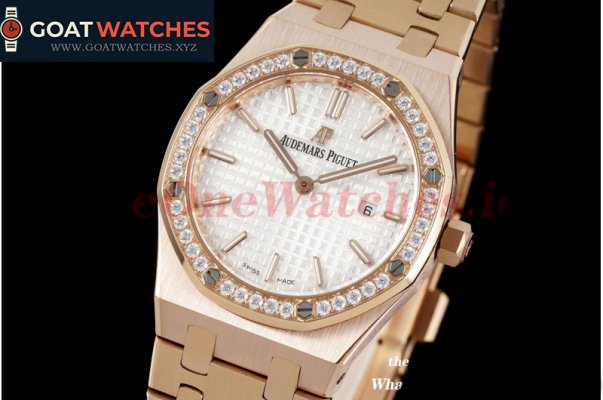 Audemars Piguet - Royal Oak Ladies 33mm RG/RG white Dial 8F Swiss Quartz