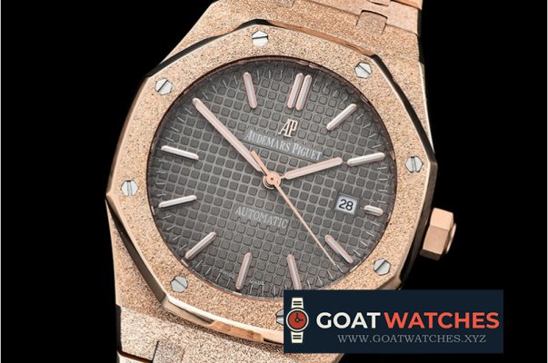 Audemars Piguet - Royal Oak 15400 Frosted RG/RG Grey Asia 21J Mod 3120