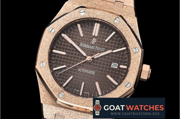 Audemars Piguet - Royal Oak 15400 Frosted RG/RG Brown Asia 21J Mod 3120