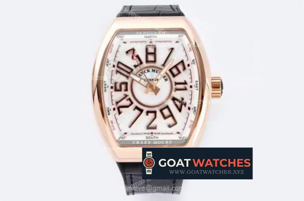 Franck Muller - Vanguard Mens V45 CRAZY HOUR RG/LE/RU White Lume ABF CZ20