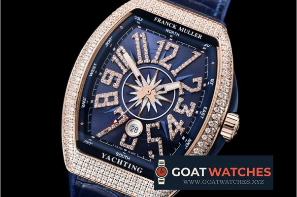 Franck Muller - Vanguard Mens V45 Diams RG/LE/RU Blue Diam ABF A2824