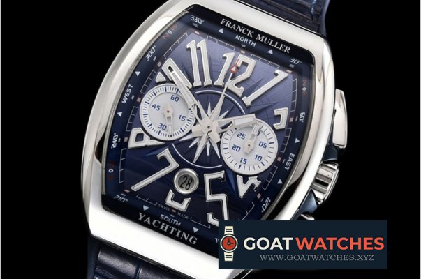 Franck Muller - Vanguard Chronograph 44mm SS/LE/RU Blue Asia 7750