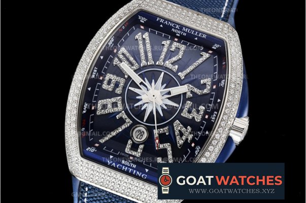 Franck Muller - Vanguard Mens Yachting Diam V45 SS/NY/RU Blue ZF MY9015