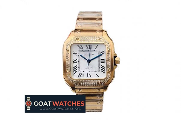 Cartier - Santos Diamonds RG/RG White/Roman Dial KORF MY9015