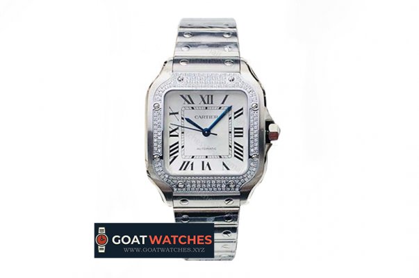 Cartier - Santos Diamonds SS/SS White/Roman Dial KORF MY9015