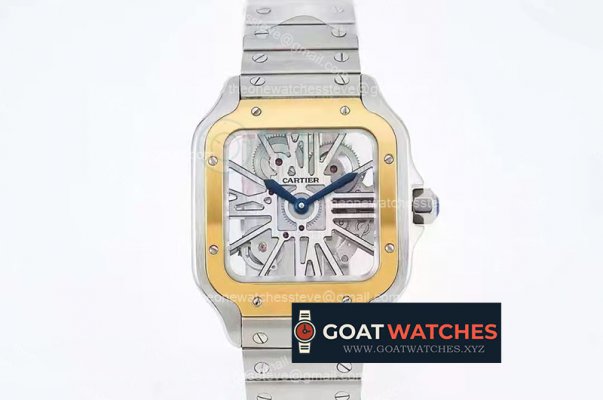 Cartier - Santos De Cartier Skeleton 40mm YG/SS Ske TWF Sw Qtz