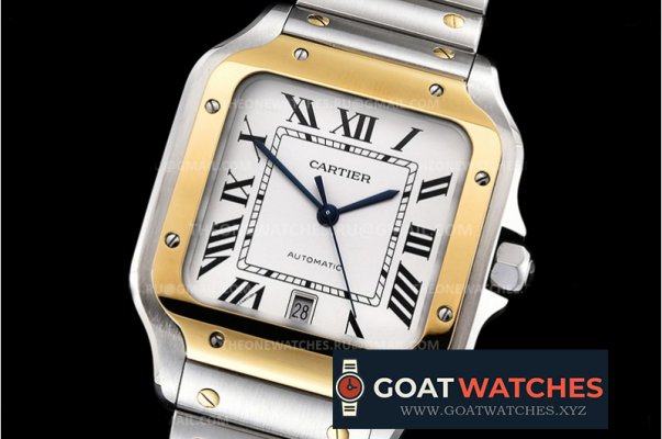 Cartier - Santos De Cartier Mens XL YG/SS White 3KF MY9015