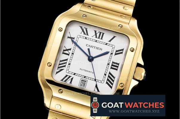 Cartier - Santos De Cartier Mens XL YG/YG White 3KF MY9015