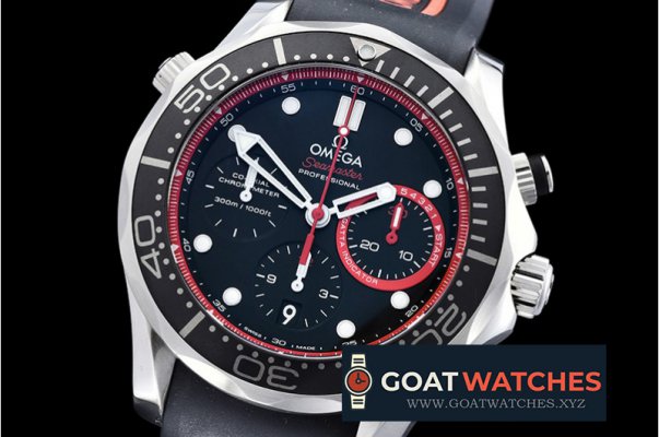 Omega - Seamaster 300M Chrono America Cup SS/RU Blk/Red BP A7750