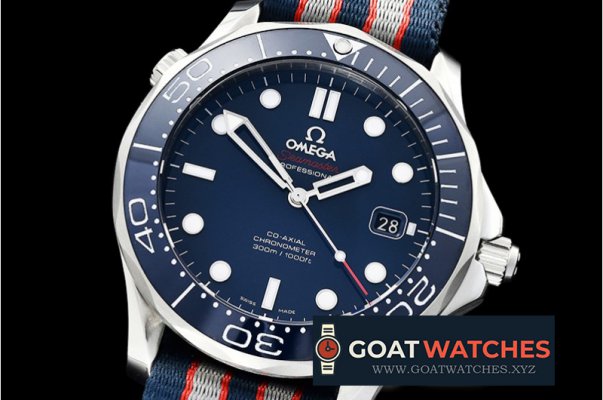 Omega - Seamaster Diver 300m Co-Axial Cer SS/NY Blue BP A2836