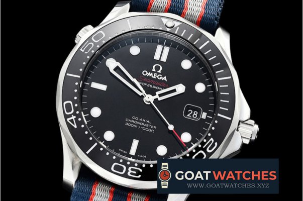 Omega - Seamaster Diver 300m Co-Axial Cer SS/NY Black BP A2836