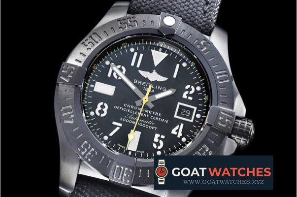 Breitling - Avenger II Seawolf DLC/NY Black/Yllw ANF Asia 2836