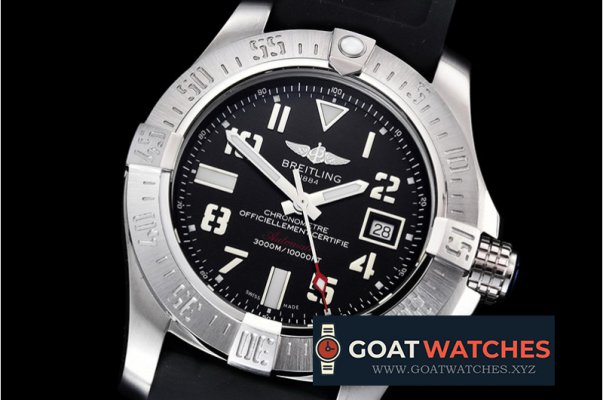 Breitling - Avenger II Seawolf SS/RU Blk Num Stk GF V2 Asia 2836