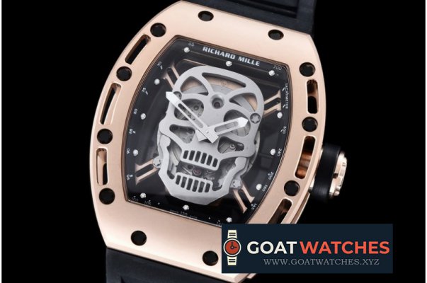 Richard Mille - Skull Tourbillon RG/RU Black Asian 21J Decorated Movt