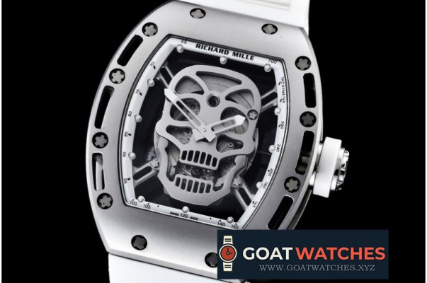 Richard Mille - Skull Tourbillon SS/RU White Asian 21J Decorated Movt