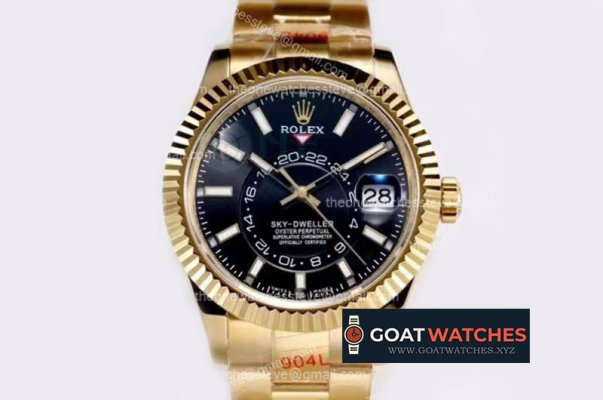 Rolex - Skydweller 326938 YG/YG Black Asian 23J