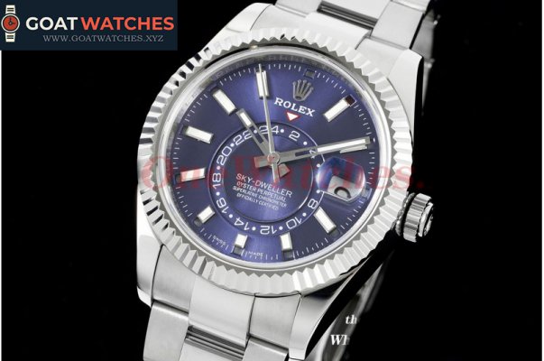 Rolex - SkyDweller 326934 42mm Blue/Stk 904L SS/SS Black A9001