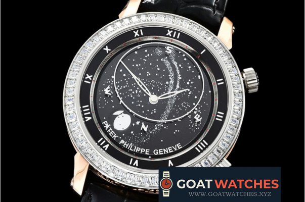 Patek Philippe - Celestial Sky Moon 5102PR Diams RG/LE Black MY9015 Mod