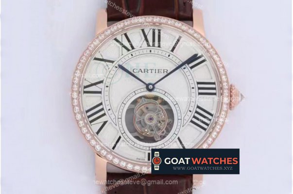 Cartier - Rotonde De Cartier Tourb HPI00593 RG/LE White/Diam BBR Asia Tourb