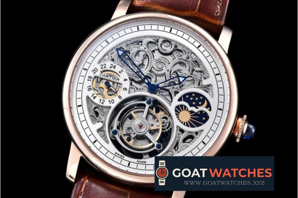 Cartier - MoonPhase RG/LE Skeletonal White - Asia HW Tourbillon