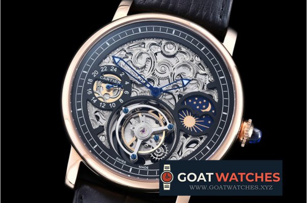 Cartier - MoonPhase RG/LE Skeletonal Black - Asia HW Tourbillon