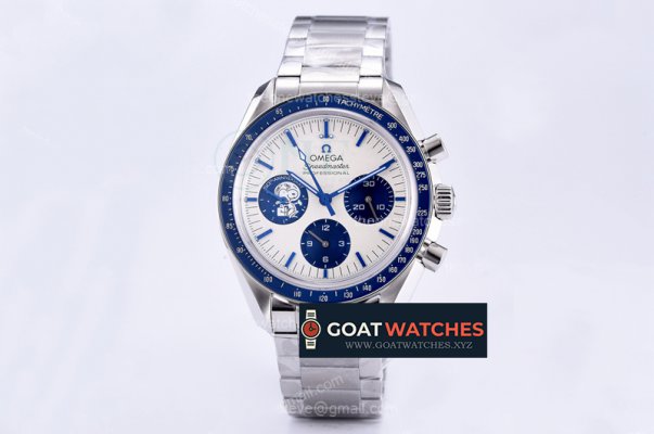 Omega - SpeedMaster Snoopy Apollo Flat SS/SS Wht/Blue OMF 1863