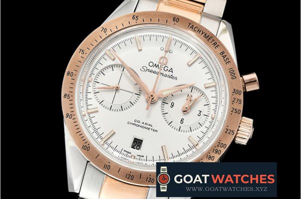 Omega - SpeedMaster 57 Co-Axial RG/SS White OMF A7750 9300