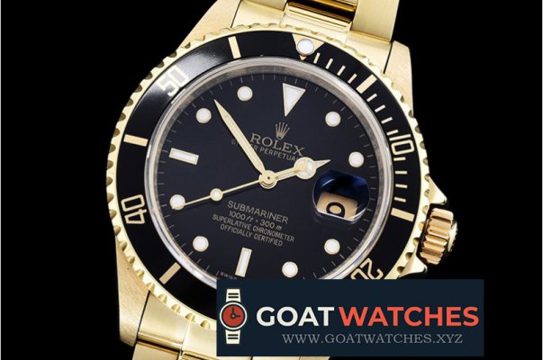 Rolex - Submariner 16618 YG/YG Black BP Ult A3135 Mod