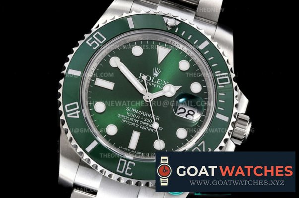 Rolex - Submariner 116610LV 904L SS/SS Green GMF Asia 2824