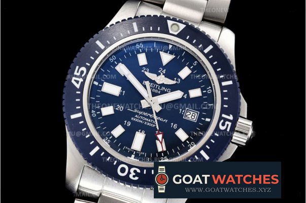 Breitling - Superocean 44mm SS/SS Blue/Stk TF Asia 2824