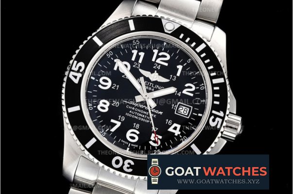 Breitling - Superocean 44mm SS/SS Black/Num TF Asia 2824