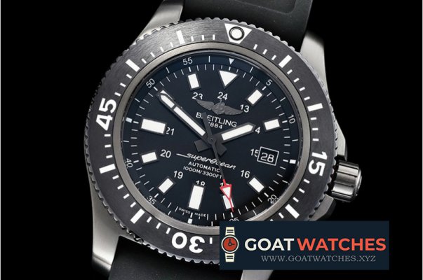 Breitling - SuperOcean 44 BlackSteel DLC/RU Blk/Stk GF Asia 2824