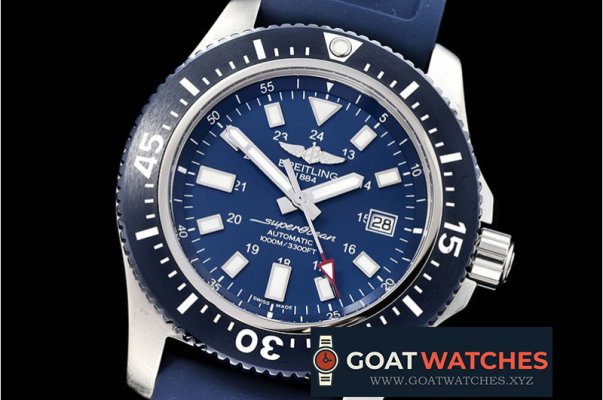 Breitling - SuperOcean 44 Stainless SS/RU Blue/Stk GF Asia 2824