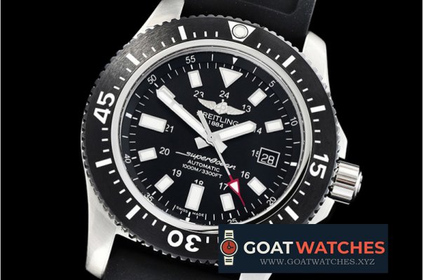 Breitling - SuperOcean 44 Stainless SS/RU Black/Stk GF Asia 2824