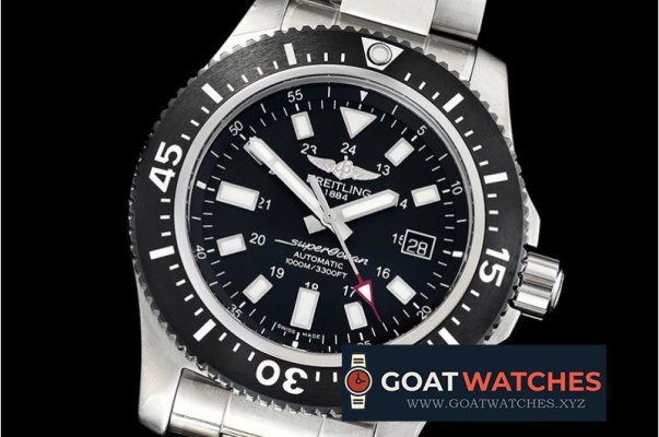 Breitling - SuperOcean 44 Stainless SS/SS Black/Stk GF Asia 2824