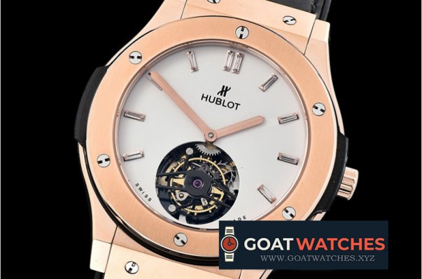 Hublot - Classic Fusion 45 Tourbillon RG/LE White/Diam Tourb