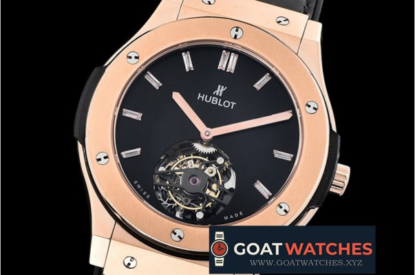 Hublot - Classic Fusion 45 Tourbillon RG/LE Black/Diam Tourb