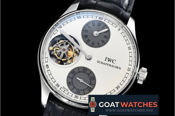 IWC - Portugieser Regulator Tourb IW544602 SS/LE Wht ZF Tourb