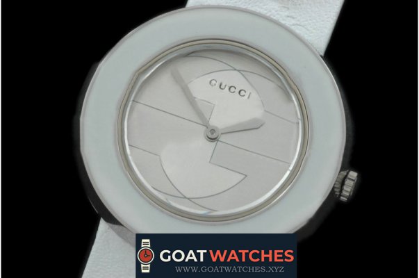 Gucci - U-Play Mid Size SS/LE Wht/Wht Jap Quartz