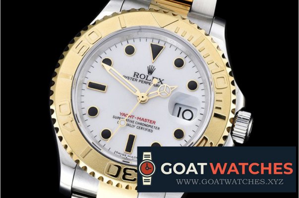 Rolex - YachtMaster YG/SS White/Blk BP MY9015 Mod3135