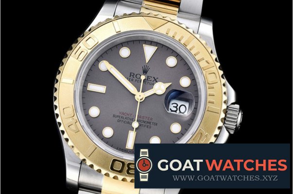 Rolex - YachtMaster Men 18K Wrapped YG/SS Grey BP Swiss 2836