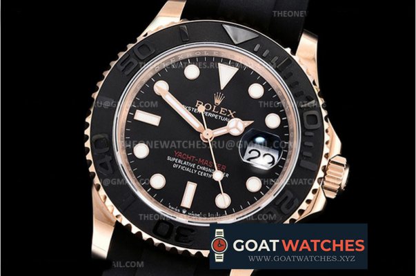 Rolex - YachtMaster 116655 40mm 904L RG/RU Black GMF A3235