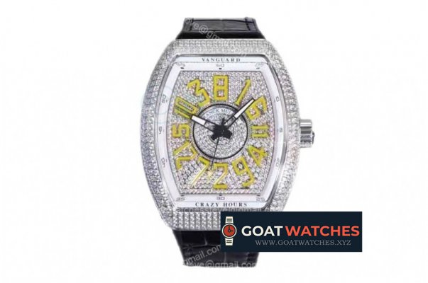 Franck Muller - Vanguard Mens V45 Diams SS/LE Diams/Yellow ABF CZ02