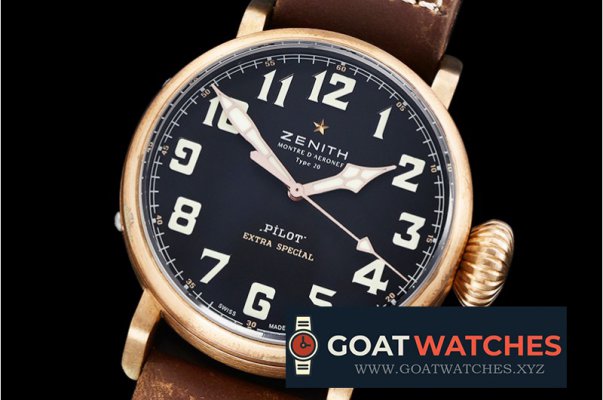 Zenith - Type 20 Pilot Extra Special BR/LE Black XF A2824 Mod